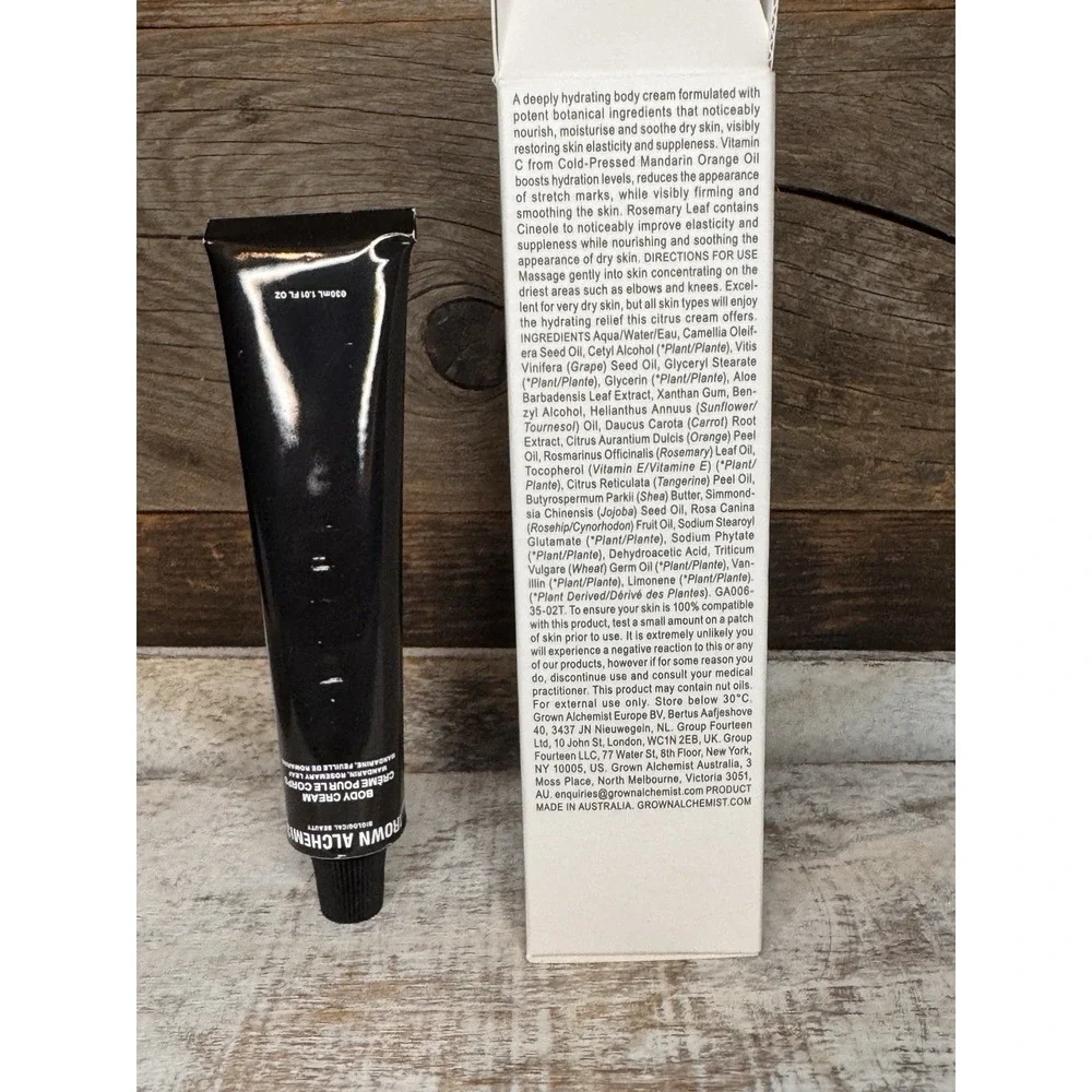 Grown Alchemist Biological Beauty Body Cream – Mandarin & Rosemary Leaf 1 fl‎ oz